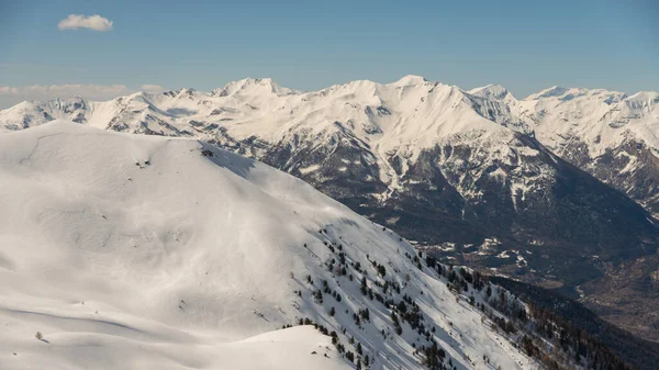 Risoul Resort Französische Alpen Winter Verschneite Berge Frankreich Europa — Stockfoto