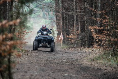 CHECHLO - KLUCZE / POLAND - 18 Nisan 2015: Offroad 4x4 Kum Sahası Rallisi, dörtlü bisiklet, motokros, atv, Klucze Polonya 'da ülke genelinde off-road arabaları