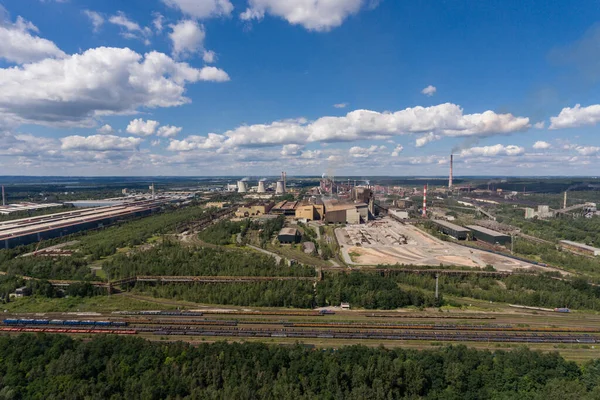 Industrial Steel Factory Iron Works Metallurgical Plant Steelworks Heavy Industry — Stock Photo, Image