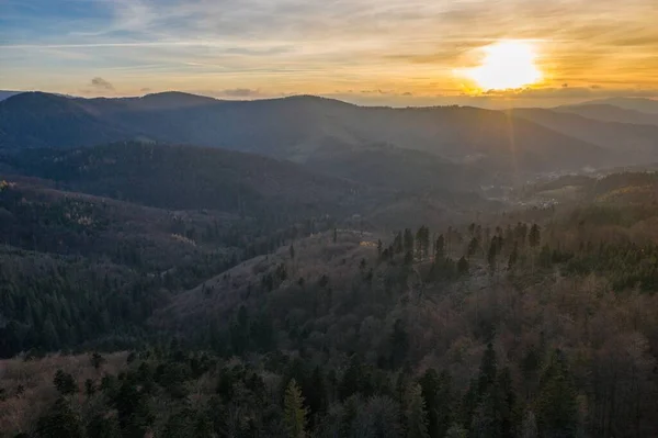 Polskie Góry Śląsku Beskid Szczyrku Skrzyczne Wzgórze Wpolsce Jesienią Sezon — Zdjęcie stockowe