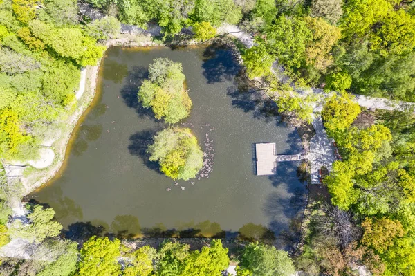 Grüner Park Der Stadt Von Oben Grüner Park Dabrowa Gornicza — Stockfoto