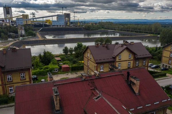 Вугільна Шахта Польщі Моя Яніна Лібіазі Промисловий Абстрактний Танк Сендиментації — стокове фото