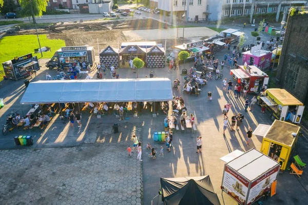 Food Truck Rally Fast Food Party Dabrowa Gornicza Silesia Poland — Stock Photo, Image