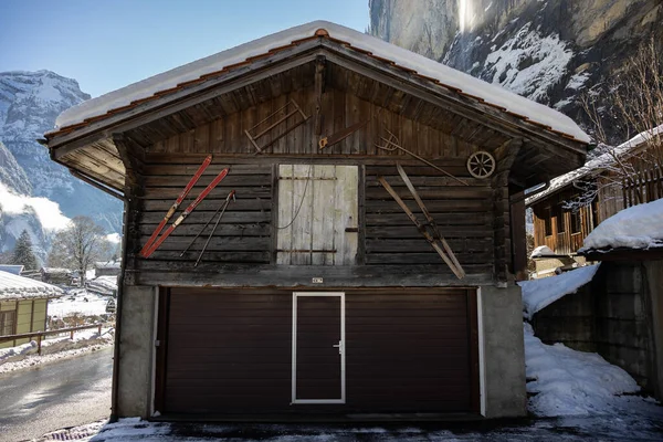 Lauterbrunnen Dorf Bezirk Interlaken Oberhasli Kanton Bern Der Schweiz Lauterbrunnental — Stockfoto