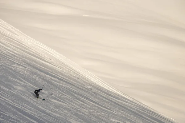 在阿尔卑斯山中新鲜的粉末雪中放飞 瑞士Jungfrauregion的瑞士阿尔卑斯山 — 图库照片