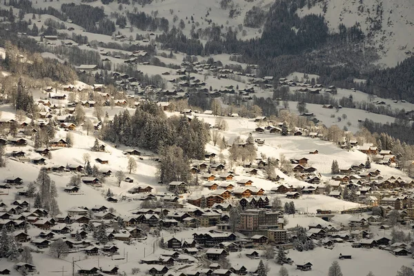 Miejscowość Lauterbrunnen Dystrykcie Interlaken Oberhasli Kantonie Berno Szwajcarii Dolina Lauterbrunnen — Zdjęcie stockowe