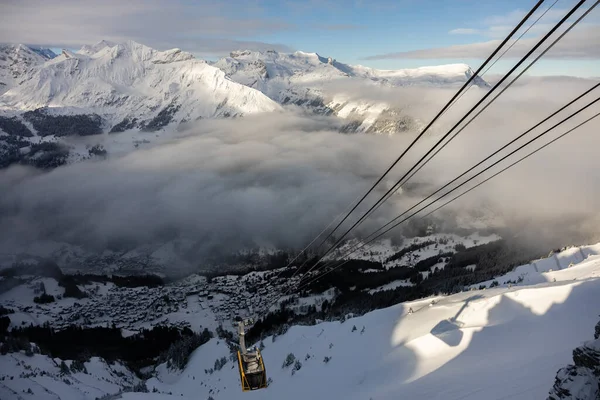 Wengen Bergdorf Berner Oberland Der Zentralschweiz Teil Der Jungfrauregion Der — Stockfoto