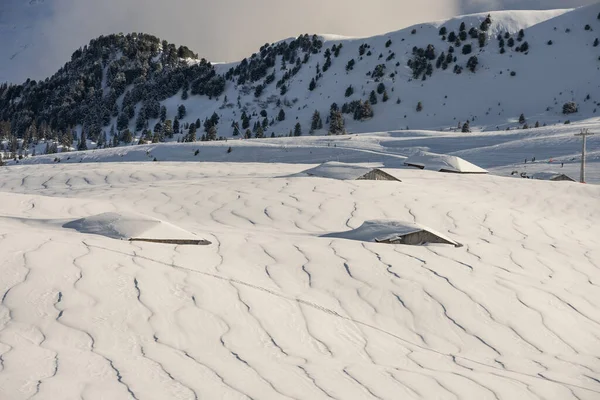 Φρέσκο Χιόνι Χειμώνα Στις Άλπεις Κλίση Στις Ελβετικές Άλπεις Στην — Φωτογραφία Αρχείου