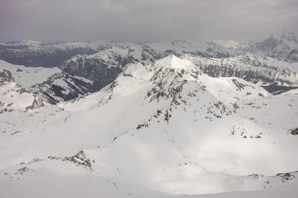 Vista Las Montañas Suizas Invierno Cumbre Schilthorn Piz Gloria Alpes — Foto de Stock
