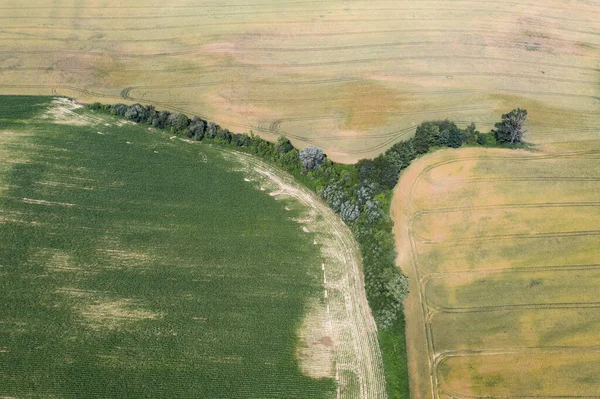 Dorf Aus Der Drohnenluft Schönes Dorf Mit Häusern Und Feldern — Stockfoto