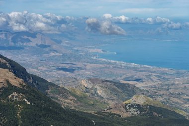 Red Trail on Pizzo Carbonara, the highest peak of Piano Battaglia, featuring panoramic mountain landscapes, rugged peaks, and scenic vistas in the Madonie Mountains, Sicily, Italy Carbonara mountain.