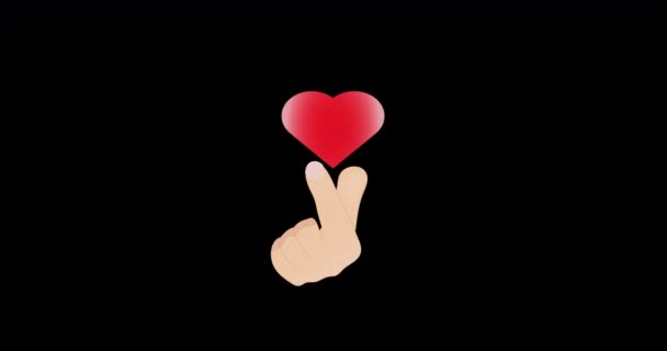 Beyaz Adamın Eli Parmaklarını Şaklatır Çarpan Bir Kalp Belirir Kalbi — Stok video