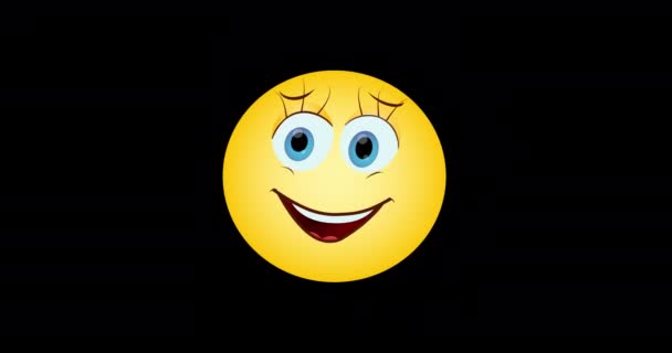 Ένα Χαμογελαστό Emoticon Εμφανίζεται Κουνάει Ένα Δάχτυλο Προειδοποιεί Για Τον — Αρχείο Βίντεο