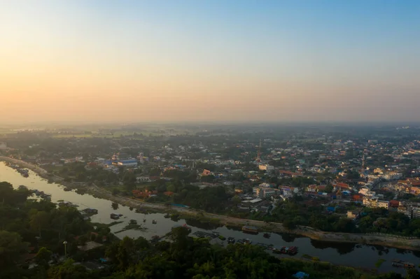 Вид Воздуха Ландшафт Утхай Тани Таиланд — стоковое фото