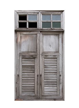 Yaşlı yıpranmış ahşap pencere