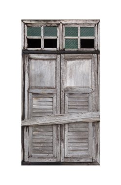 Yaşlı yıpranmış ahşap pencere