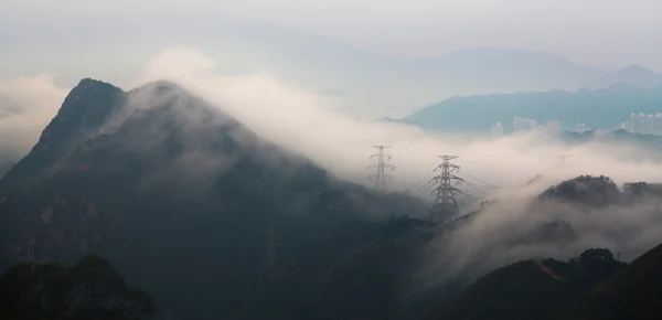 Paysage urbain de Hong Kong vu au sommet du pic Kowloon — Photo