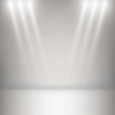 Beyaz ve gri oda arka plan stüdyosu - Vektör illüstrasyonu