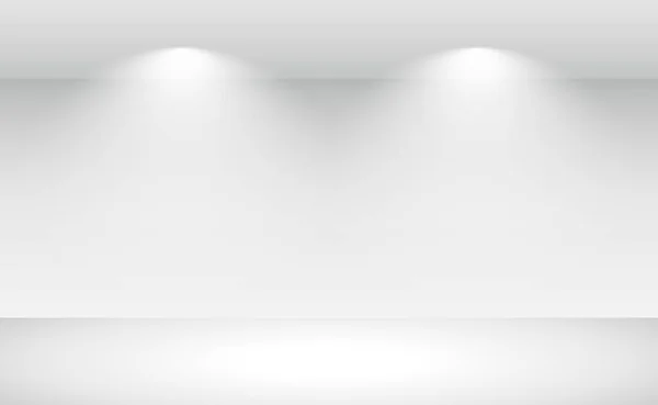 白とグレーのパノラマスタジオの背景と白の輝き — ストックベクタ