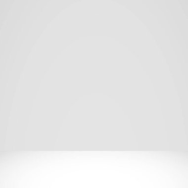 Beyaz, gri panoramik stüdyo arka planında beyaz parıltı