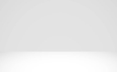 Beyaz, gri panoramik stüdyo arka planında beyaz parıltı