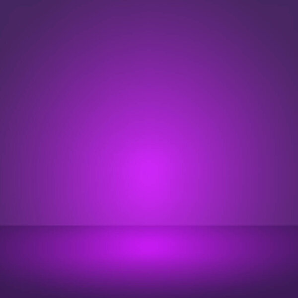 Blue panoramic studio background with white glow - Vector