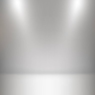 Beyaz, gri panoramik stüdyo arka planında beyaz parıltı