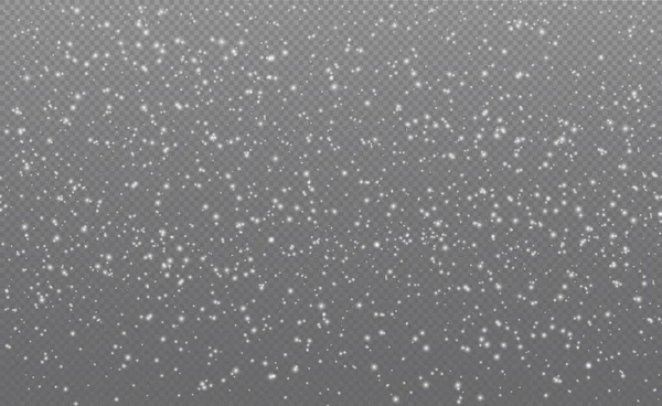 White Falling Snow Transparent Background — Stock Vector