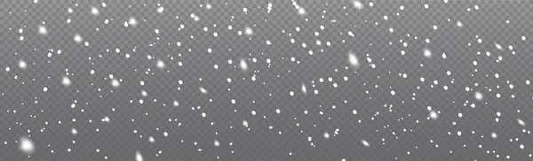 White Falling Snow Transparent Background — Stock Vector