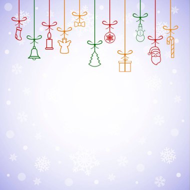 Parlak ampulleri ve tatil süslemeleri olan bir Noel arkaplanı.