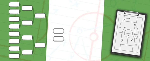 Αθλητικό Tablet Τακτικές Ποδοσφαίρου Στο Παιχνίδι Εικονογράφηση — Φωτογραφία Αρχείου