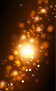 Koyu arkaplanlı parlak bokeh - İllüstrasyon