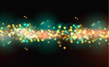 Koyu arkaplanlı parlak bokeh - İllüstrasyon