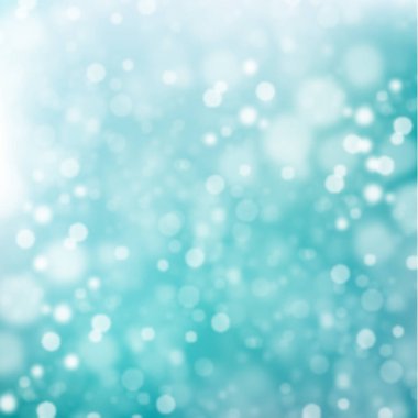 Mavi arkaplanda beyaz bulanık bokeh - Vektör illüstrasyonu