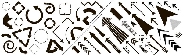 Grande Assemblaggio Frecce Diverse Molte Dimensioni Simboli Illustrazione — Vettoriale Stock