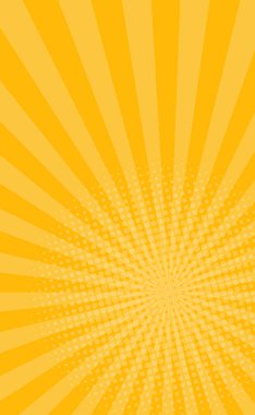 Çizgileri ve parıltısı olan turuncu çizgi roman yakınlaştırması - Vektör illüstrasyonu