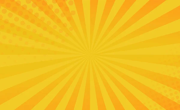 Orange Comic Zoom Lines Glow Vector Illustration — Stock Vector