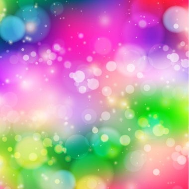 Kırmızı arkaplanda çok renkli bulanık bokeh - Panorama