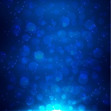 Bokeh efektli soyut mavi arkaplan - illüstrasyon