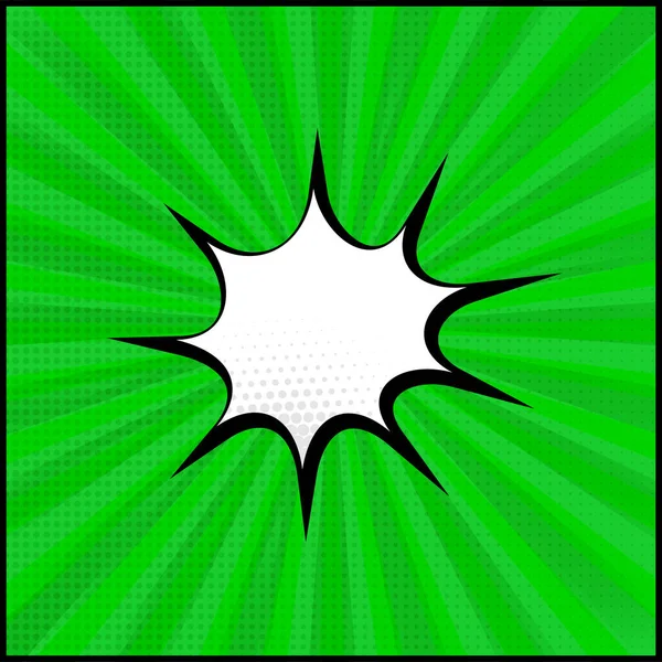 Zoom Cómic Verde Panorámico Con Líneas Ilustración Vectorial — Vector de stock