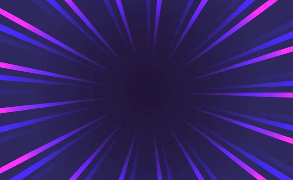 Blauwe Komische Zoom Met Lijnen Stippen Vector Illustratie — Stockvector