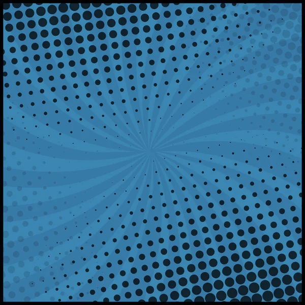 Blue Comic Zoom Lines Dots Vector Illustration - Stok Vektor