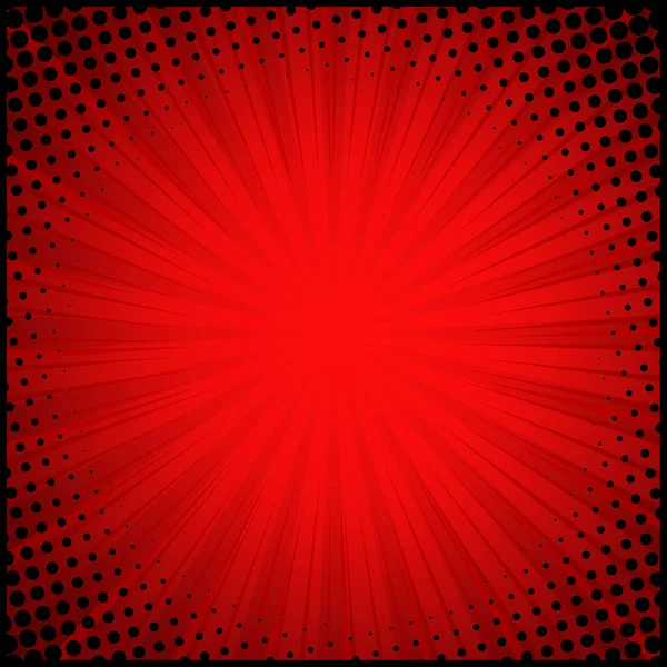 Zoom Cómico Rojo Con Líneas Puntos Ilustración Vectorial — Archivo Imágenes Vectoriales