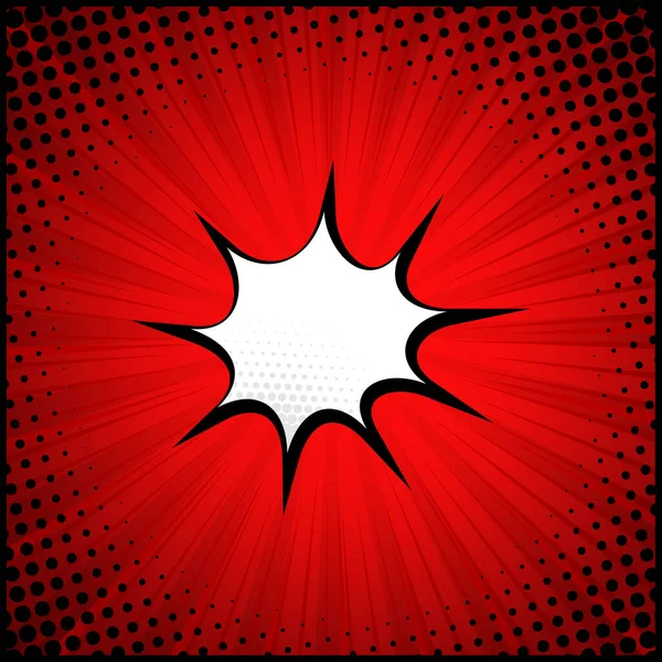 Red Comic Zoom Lines Dots Vector Illustration — Stock Vector