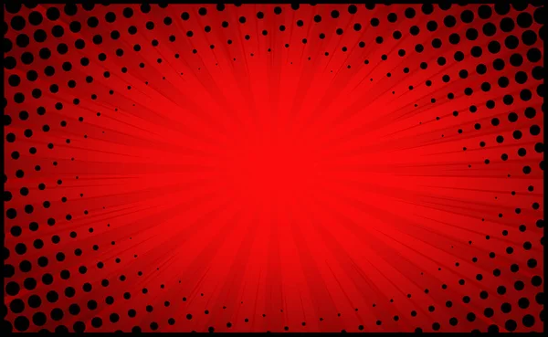 Zoom Cómico Rojo Con Líneas Puntos Ilustración Vectorial — Vector de stock