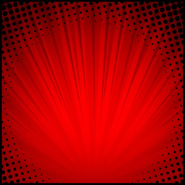 Червоний Комічний Масштаб Лініями Крапками Векторні Ілюстрації — стоковий вектор