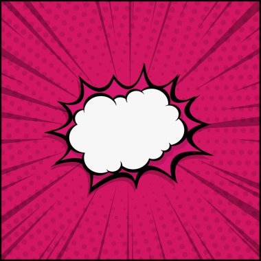 Çizgiler ve noktalarla kırmızı çizgi roman yakınlaştırması - Vektör illüstrasyonu