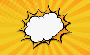 Çizgileri ve parıltısı olan turuncu çizgi roman yakınlaştırması - Vektör illüstrasyonu