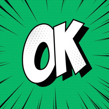 Çizgileri olan panoramik yeşil çizgi roman yakınlaştırması - Vektör illüstrasyonu