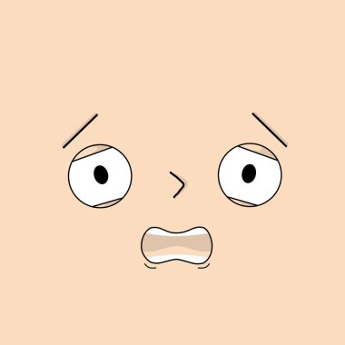 Karışık, üzgün yüz ve anlamlı duygular - Vektör illüstrasyonu